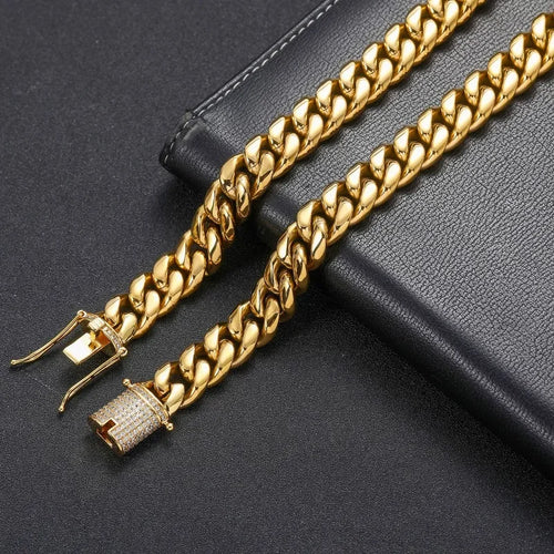 14mm 18K Gold 5-Layer Plated Premium Durable Cuban Chain